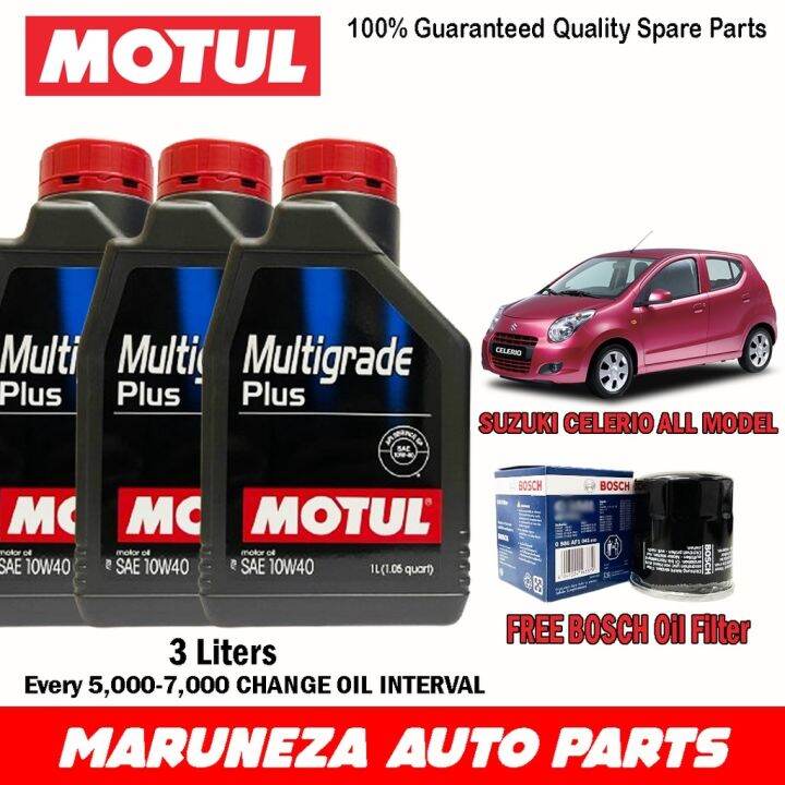 Motul Multigrade 10W40 SUZUKI CELERIO PACKAGE FREE BOSCH