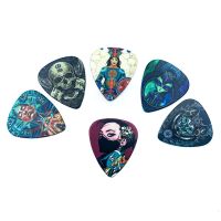 6pcs/lot 0.71mm Printed Guitar Picks Celluloid Plectrum Mediator Instrument Accessories For Ukulele Bass Eleelectric Guitar Guitar Bass Accessories