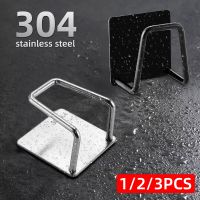 ETX304 Stainless Steel Kitchen Sponges Holder Drain Rack Self Adhesive Shelves Sink Hooks Hanger Accessories Storage Organizer