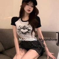 ↂ❒ Moon เสื้อครอป เสื้อสายเดี่ยว ย้อนยุค y2k 2022 NEW 22110109