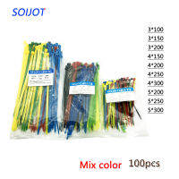 สายรัดไนลอนพลาสติกแบบล็อคตัวเอง Zip Ties 100pcs Mix Cable Ties Fasten Loop Cable ข้อมูลจำเพาะต่างๆ-Yunjuek