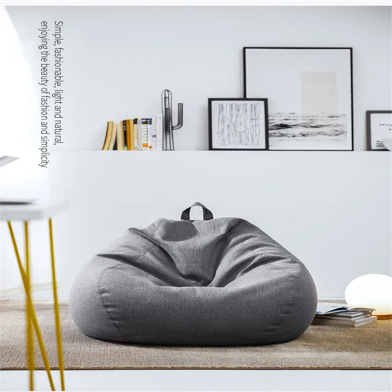Large Small Lazy Sofas Cover Chairs Without Filler Linen Cloth Lounger Seat  Bean Bag Pouf Puff Couch Tatami Living Room