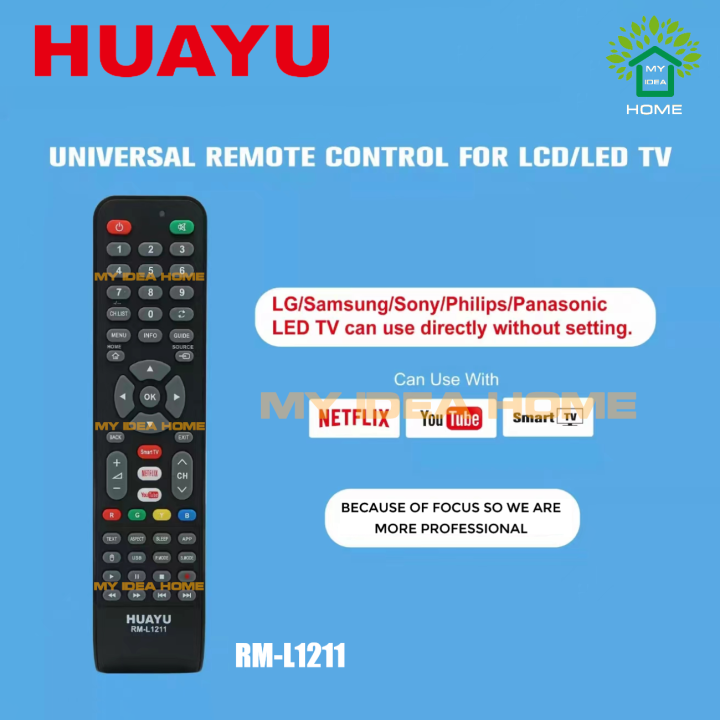 Huayu RM-L1211 Universal LED/LCD TV Remote Control | Lazada PH