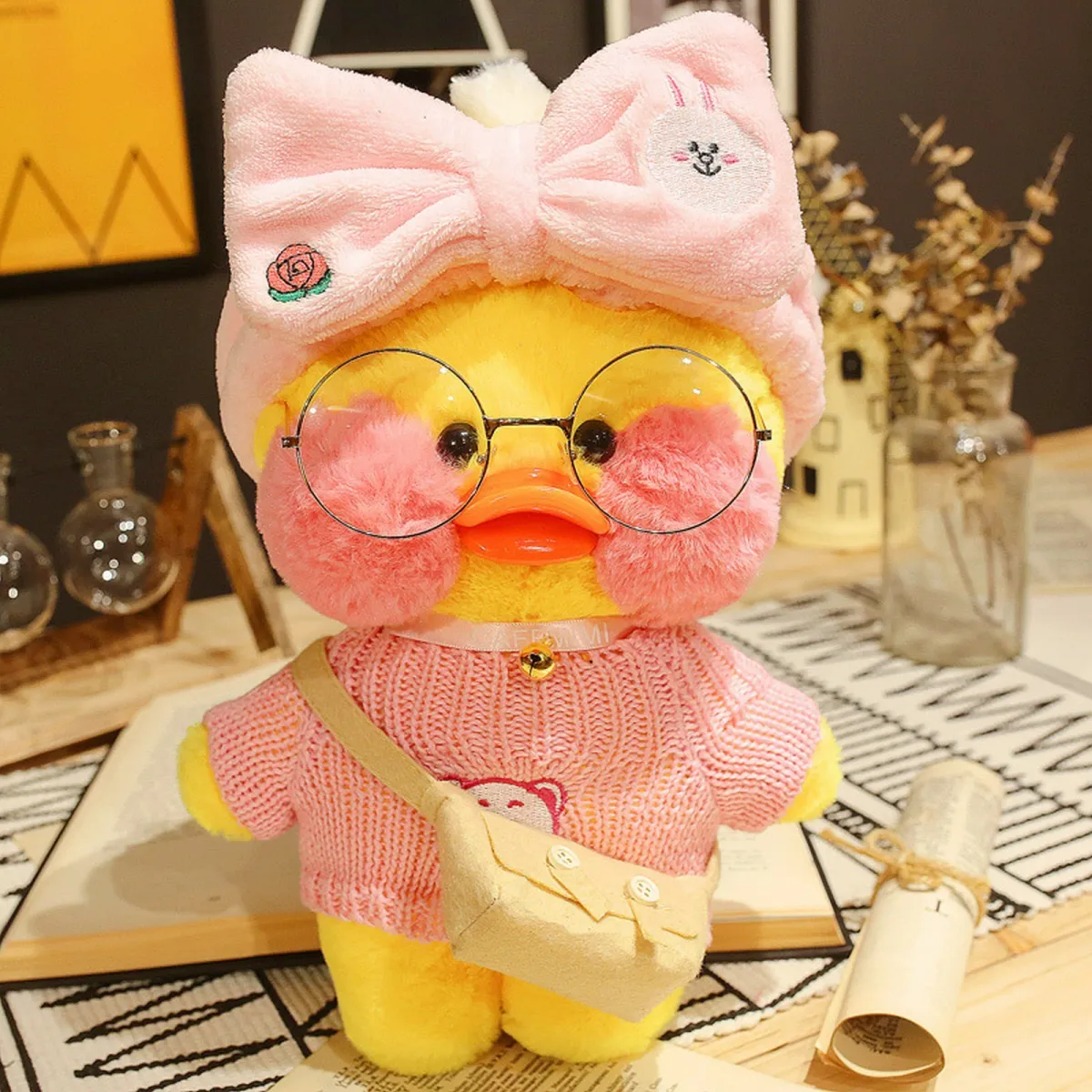 30Cm Plush Pato Lalafanfan Duck Soft Toy Kawaii Stuffed Paper Duck ...