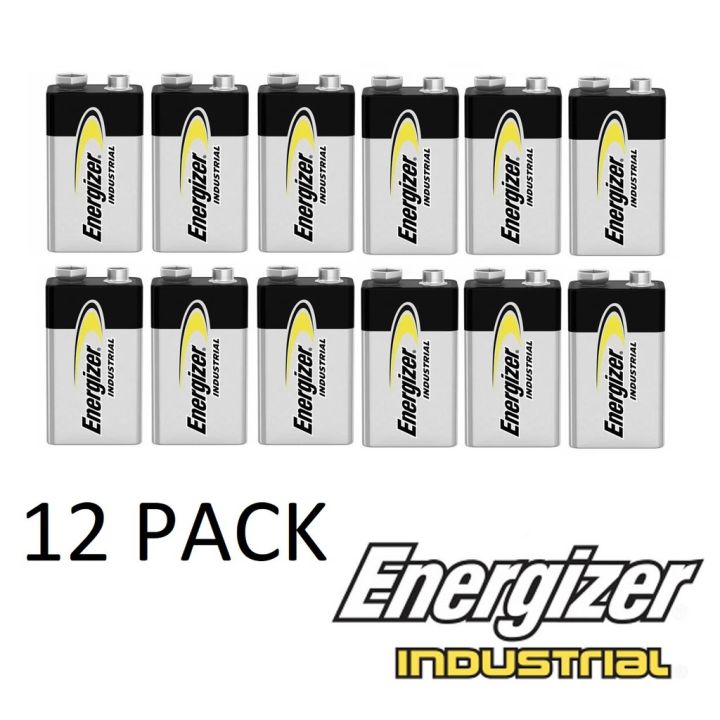 Energizer 9v 6lr61 12pcs Alkaline Industrial Battery 9 Volts Batteries 12 Pieces Per Box 7202