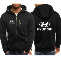 เสื้อมีฮู้ดผู้ชาย Hyundai Motor โลโก้รถพิมพ์ลายลำลองฮิปฮอปเสื้อสูทแขนยาวฮาราจุกุเสื้อฮู้ดซิปแจ็คเก็ต