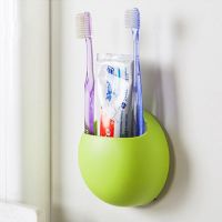 Toothbrush Holder Organizer Box Multi-functional Bathroom Wall-mounted Suction Cup Rack Home Kitchen Storageathroom AccessoriesTH