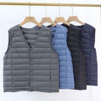 ZZOOI Autumn Winter V Neck Warm Down Vest Jacket Men Ultra Light White Duck Down Waistcoat Parkas Male Sleeveless Tank Coat Outwears