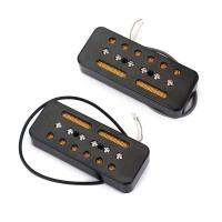 A Pair of Black Single Coil Soap Bar Pickups for P-90 P90 Electric Guitar 50mm / 52mm Hole Space