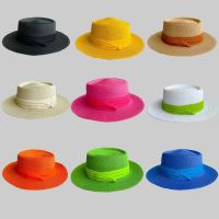 Summer straw hat with concave and convex top for men and womens new adjustable straw hat Fedora sun hat beach hat Женская шляпа