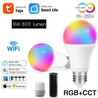 9W WiFi Smart Light Bulb RGB+CCT E27 Tuya Led Lamp Work With Alexa Home Smart Life Dimmable Timer Function Magic Bulb