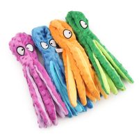 Plush Squeaky Dog Toy Cartoon Octopus Orange Puppy Pet Toy Colorful Squid Pet Supplies