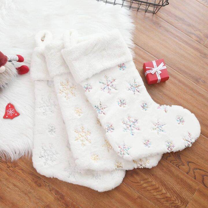 White Christmas Santa Socks #YC-22062 20x40cm | Lazada PH