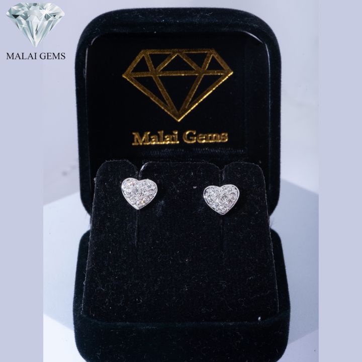 malai-gems-ต่างหูเพชร-เงินแท้-silver-925-เพชรสวิส-cz-เคลือบทองคำขาว-รุ่น11007368-แถมกล่อง-ต่างหูcz-ต่างหูเงินแท้