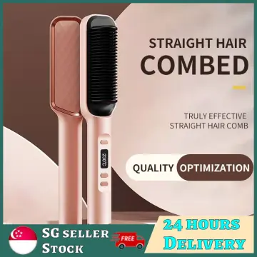 Electric straight shop hair comb