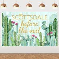 Scottsdale Before The Veil Bachelorette Party Backdrop Decorations for Girls Green Cactus Themed Supplies for Bridal Shower