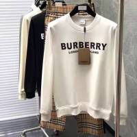 เสื้อสเวตเตอร์แขนยาวของผู้ชาย Burberry สีทึบแฟชั่นคอกลมพิมพ์ตัวอักษรเสื้อลำลองคู่