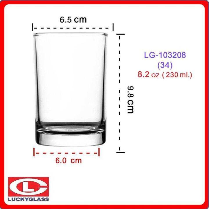 lucky-glass-แก้วน้ำใส-แก้วน้ำดื่ม-lg-103208-34-แก้วเป็กช็อต-classic-shot-glass-230ml