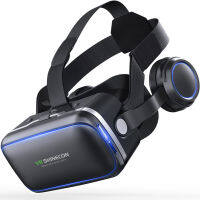 Shinecon 2023แว่นตา Virtual Reality ของแท้6.0แว่นตา VR 3D ชุดหูฟังหมวกนิรภัยสเตอริโอพร้อมรีโมทคอนลสำหรับ IOS Android