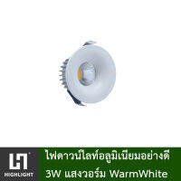 Downlight mini ดาวน์ไลท์มินิ LED ดาวน์ไลท์ติดตู้เฟอร์นิเจอร์ สำหรับตู้โชว์ไฟ วัสดุอลูมิเนียม LED 3W แสงวอร์ม WarmWhite 3000K รุ่น TH-102-3W-3000K