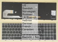 US Swedish Finnish Norway Russian LA Spanish Hebrew German Canadian French Keyboard for HP Elitebook 850 G5 755 G5 ZBook 15u G5