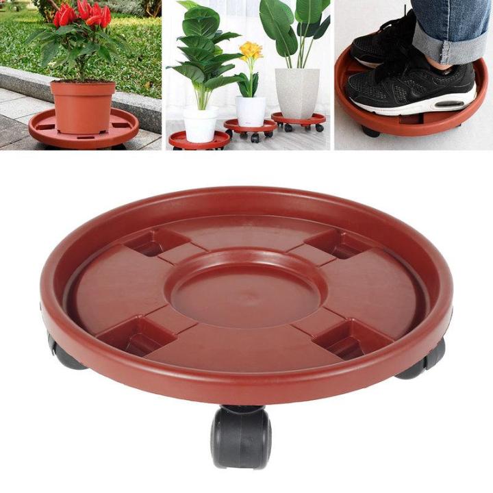 Flower Pot Tray with Universal Wheel 13 Inch Movable Plant Stand Round ...