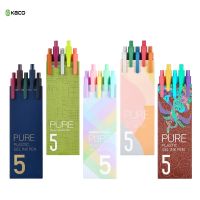 Kaco Sign Pen Gel Pen 0.5mm Refill Smooth Ink Writing Durable Signing Pen 5 Colors Vintage Color Macarons Pens Gift Set