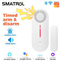 SMATRUL Tuya/smartlife สมาร์ท WiFi ประตูหน้าต่างเซ็นเซอร์เสียงและแสงปลุกหรือปลดอาวุธตรวจจับความปลอดภัยดูประวัติศาสตร์เปิดปิด APP การควบคุมระยะไกลเวลาสำหรับ Alexa Google Home Tmall Genie