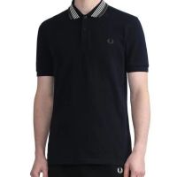 FRED PERRY คอปกผู้ชาย POLO ลำลองธุรกิจ T เสื้อใส่สบายระบายอากาศ