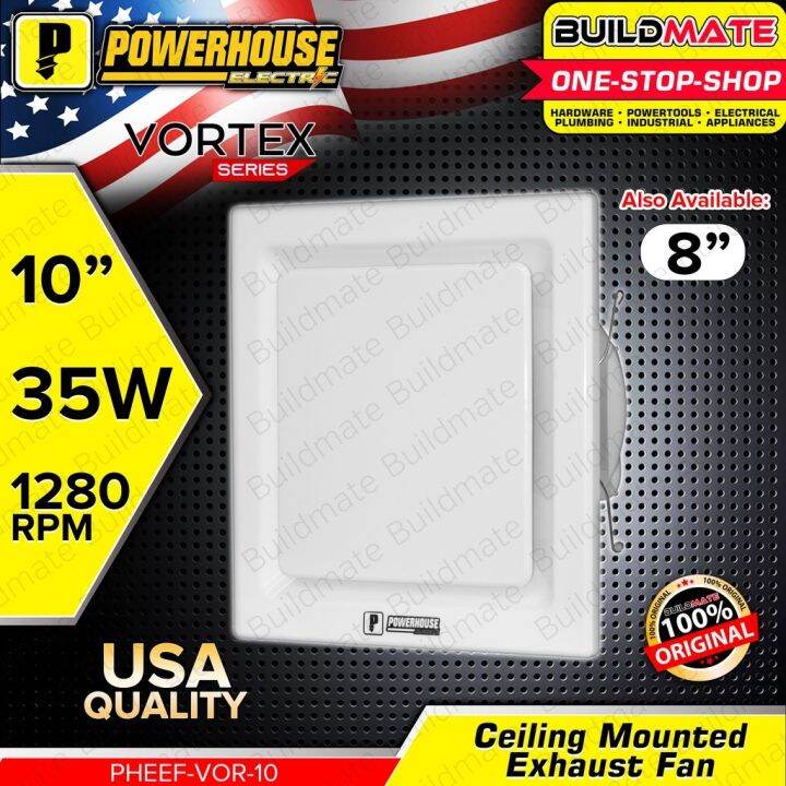 POWERHOUSE Exhaust Ceiling Mounted Series 8 Inch 10 •BUILDMATE• Lazada PH