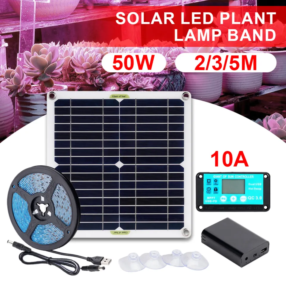 5W Solar Energy Plant Growth Spectrum LED Grow Light Strip Full Spectrum  Phytolamp Plant Growth Light For Seed Flower Greenhouse Tent Hydroponic Plants  Lighting