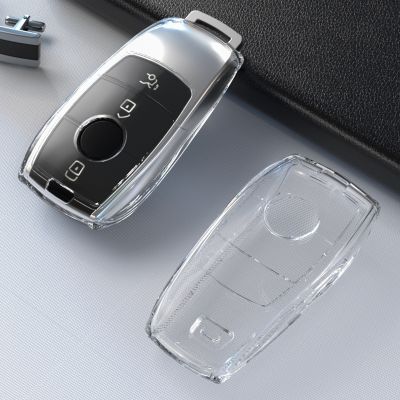 ฝาครอบเคสกุญแจรถยนต์ใส TPU สำหรับ Mercedes Benz E C S รุ่น GLC E400 E200 E63 W213 S550 S560 C260ตัวป้องกันซองใส่กุญแจ A200