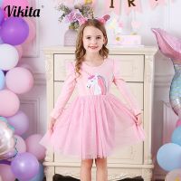 VIKITA Unicorn Dress for Girls Toddlers Birthday Party Princess Dresses Autumn Winter Vestidos Kids Unicornio Dresses for Girl  by Hs2023