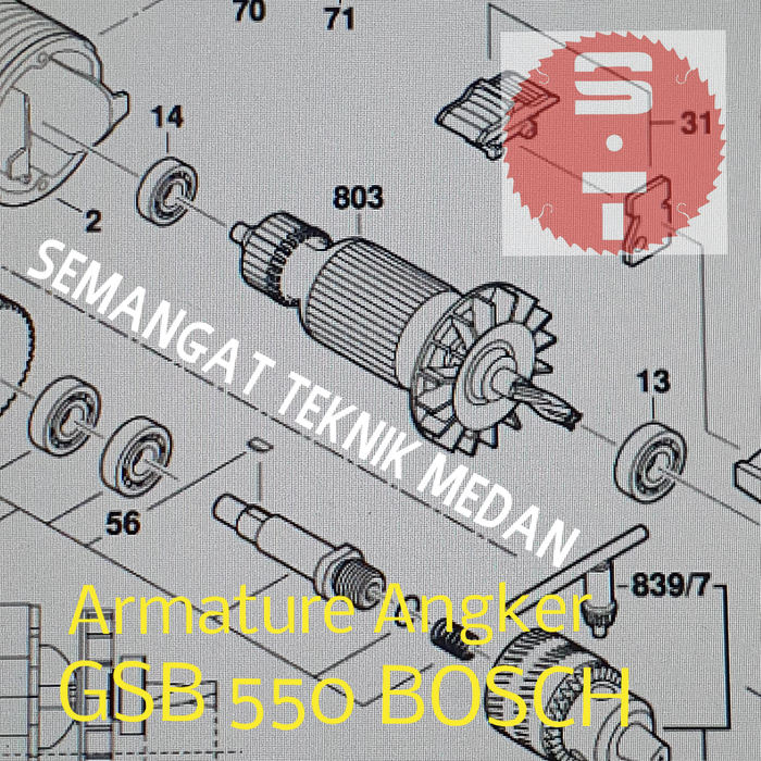 Gsb Armature Angker Bor Tangan Impact Drill Mm Bosch Gsb