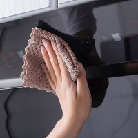 【cw】5Pcs Kitchen Cleaning Towel Anti-Grease Wiping Rags Absorbable Dish Cleaning Cloth Bathroom Handtowel Kitchen Tableware Gadgets ！