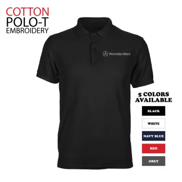 Mercedes Benz AMG Polo T Shirt EMBROIDERED Slim Fit Black Navy