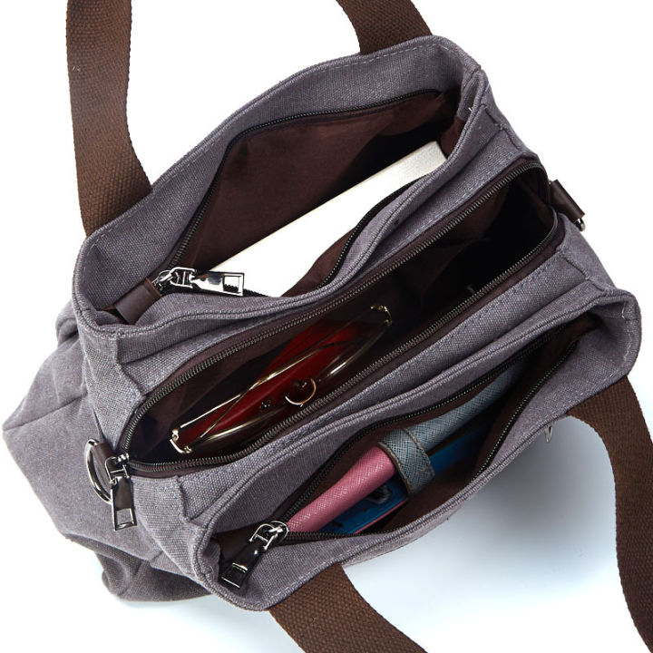 กระเป๋าผ้าแคนวาสผู้หญิงสะพายไหล่ข้างเดียวแบบถือได้-กระเป๋าสะพายข้างสตรีกระเป๋าผ้าใบหลายชั้นความจุมาก-fb-078-zongsheng
