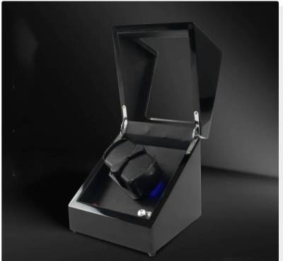 TPA กล่องหมุนนาฬิกา Watch Winder กล่องนาฬิกาออโตเมติก กล่องนาฬิกาอัติโนมัติ 2+0เรือน ออกแบบใหม่สำหรับนาฬิกาอัตโนมัติ 2 เรือนสีดำภายนอกและมอเต