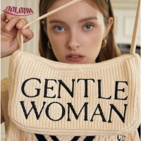 ☍✱ Bo Gentlewoman กระเป๋าสะพายไหล่ กระเป๋าเมสเซนเจอร์ ผ้าถัก แบบพกพา พิมพ์ลายตัวอักษร เรียบง่าย แฟชั่นไทยไทย สําหรับนักเรียน