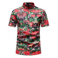 Mens Polo Shirts Summer Short Sleeve Tops Hawaiian Beach Style Ethic Geometric Flower Shirt Casual Shirts Male Trendy