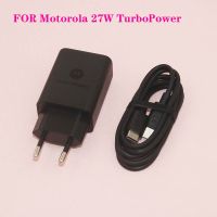 【Taotao Electronics】 9V3A Motorola Fast Charger TurboPower 27W PD Quick EU Adapter USB C ถึง Type Cable สำหรับ Moto X30 S30 Pro Edge Razr 5G G50 Z3