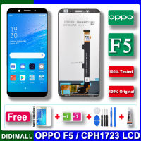 จอ LCD แบบดั้งเดิมทดสอบ100% สำหรับชิ้นส่วนประกอบจอ LCD Digitizer CPH1725 CPH1723 OPPO F5สำหรับชิ้นส่วนตัวซ่อมหน้าจอสัมผัส LCD OPPO A73