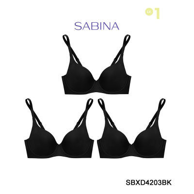 🌟Hot Sale! เสื้อชั้นใน (Set 3 ชิ้น) (มีโครง) Seamless Fit รุ่น Perfect Bra รหัส SBXD4203BK สีดำ สุดฮอต!
