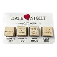 Date Night Dice After Dark Wood Date Night Dice After Dark Edition 4PCS Little Atmosphere Desktop Dice Decor Home Dating Dice amicably