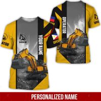 2023 New Fashion 3D Shirt Personalized Name Heavy Equipment All Over Printed Clothes T Shirt