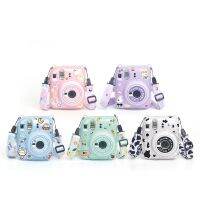 สำหรับ Instax Mini กระเป๋าใส่ภาพถ่าย12ภาพเคสใส่ของใสเคสคริสตัลสติ๊กเกอร์สายรัดชุดสามชิ้น