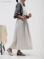 ☋☑ Cotton Linen Apron for Women Cross Back Apron Pinafore Dress for Kitchen Baking Cooking Gardening Work Coffee Flower Store