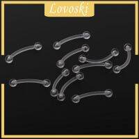 [LOVOSKI] 10pcs Acrylic CURVE BENT Eyebrow RINGS Studs Barbell Piercing Jewelry 18g