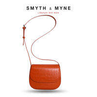 SMYTH&amp;MYNE LISA BAG กระเป๋าสะพายข้างหนังวัวอัดลายจระเข้ สีส้ม