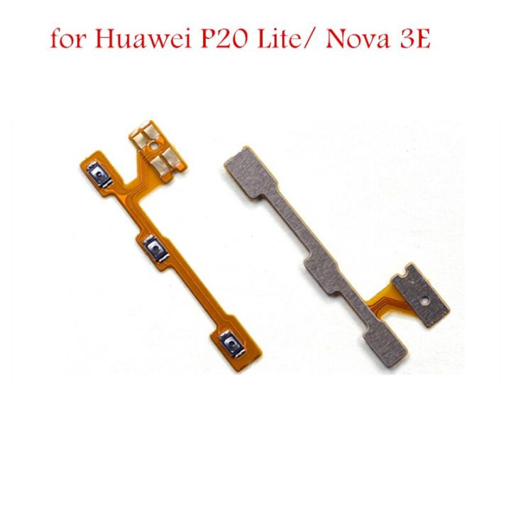 สำหรับ Huawei P20 Lite /Nova 3e ปุ่มคีย์ด้านข้างระดับเสียงสายเคเบิลงอได้สวิตช์ปิด P20lite สายเคเบิลงอได้ชิ้นส่วนซ่อมสายเคเบิลสำหรับเปลี่ยน